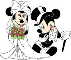 Animated mice in a wedding dress and a tux