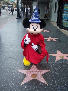 Mickey Mouse with his hollywood star